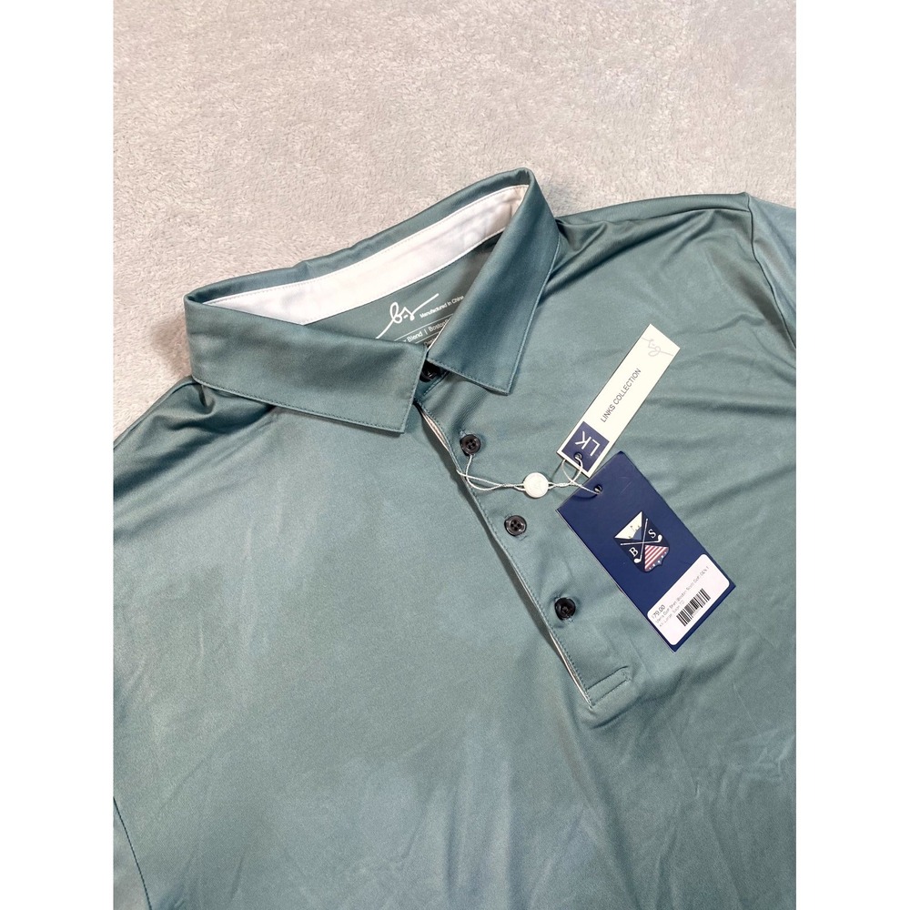 Boston Scott Golf Polo Shirt Mens 2XL Sage Tie Dye Modern‎ Fit Moisture Wicking
